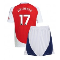 Camisa de Futebol Arsenal Oleksandr Zinchenko #17 Equipamento Principal Infantil 2024-25 Manga Curta (+ Calças curtas)